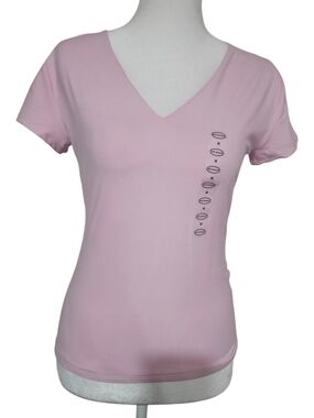 Scoop Soft Pink V-Neck Short Sleeve Top